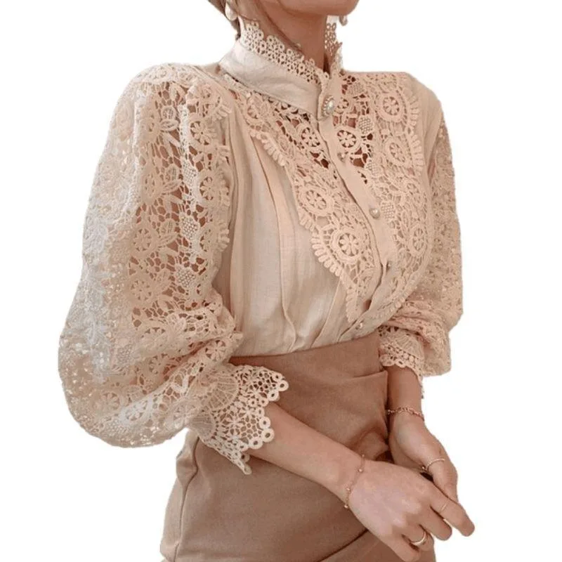 View 6 — Victorian steampunk blouse — lace stand collar
