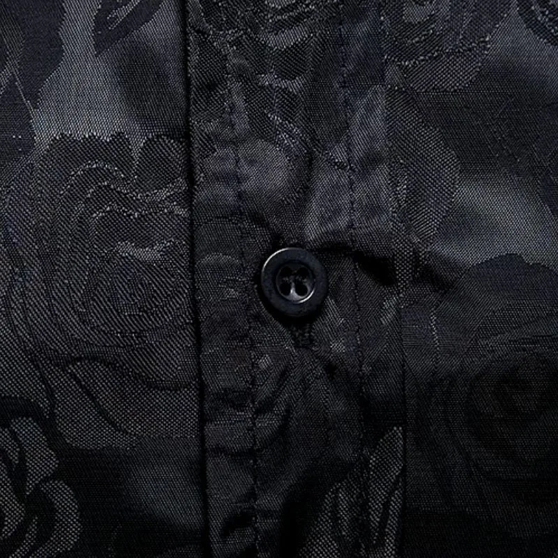 View 8 — Men’s steampunk shirt — black flower