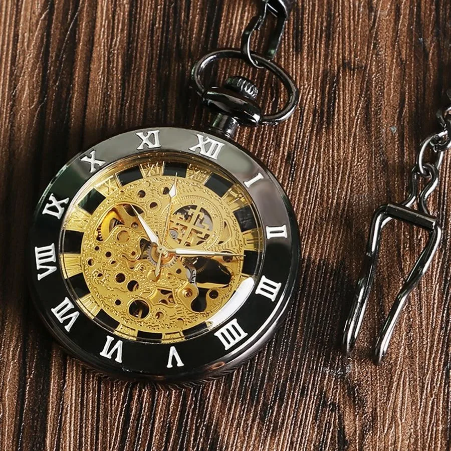 View 3 — Antique-style steampunk pocket watch — skeleton