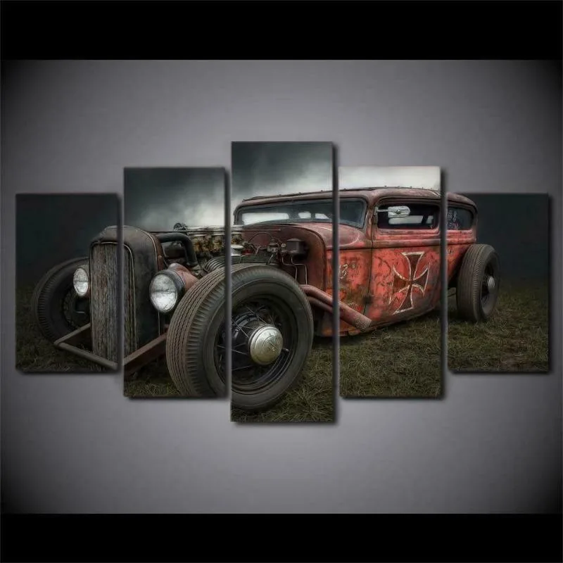 Vintage-style steampunk wall art — car Vintage-style steampunk wall art — car