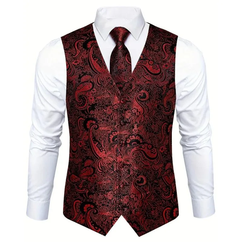 View 6 — Men’s steampunk waistcoat — red wedding