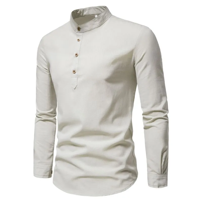 Steampunk polo sleeve long mandarin collar