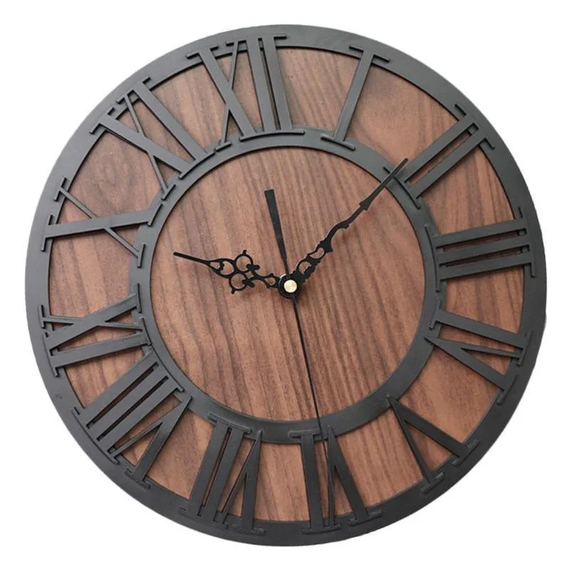 Industrial steampunk clock — wood