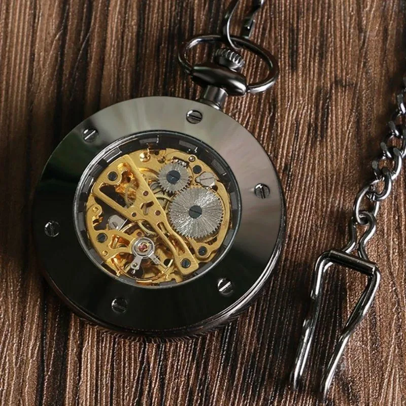 View 2 — Antique-style steampunk pocket watch — skeleton