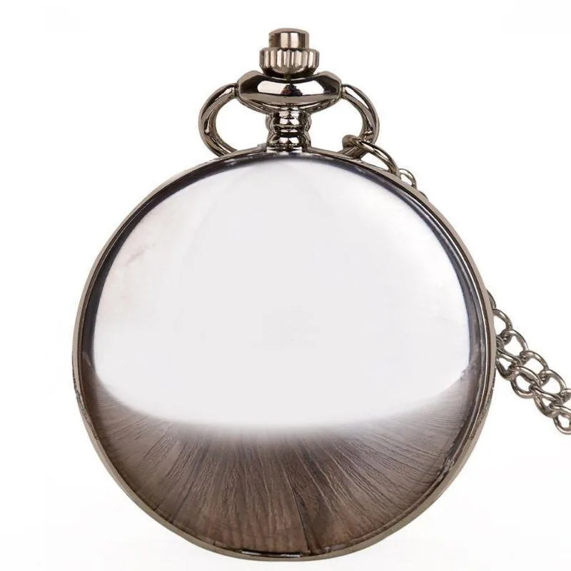 Vintage-style steampunk pocket watch — silver-coloured