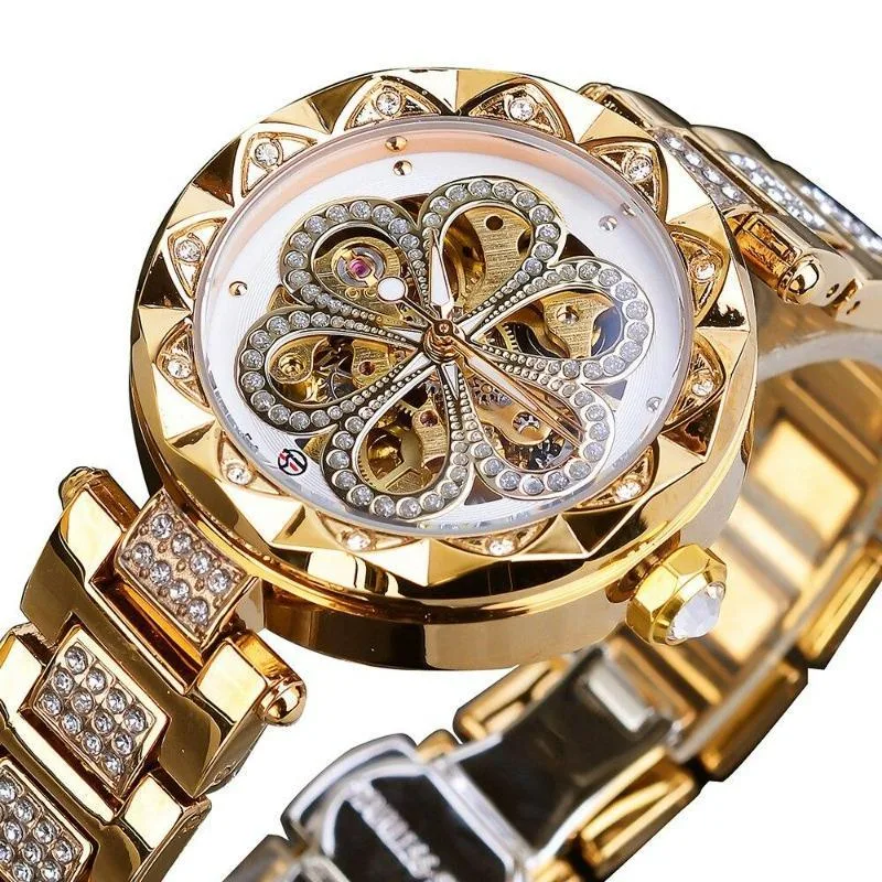 View 4 — Women’s steampunk skeleton watch — elegant style