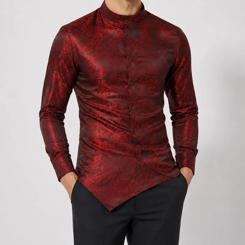 View 2 — Men’s asymmetric steampunk shirt