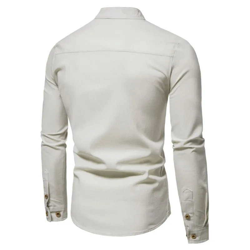 View 2 — Steampunk polo sleeve long mandarin collar