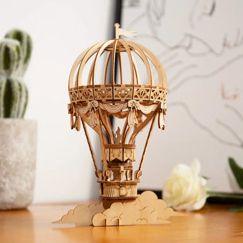 View 2 — Steampunk model kit — hot air balloon wood