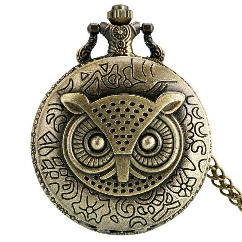 Steampunk pocket watch — owls