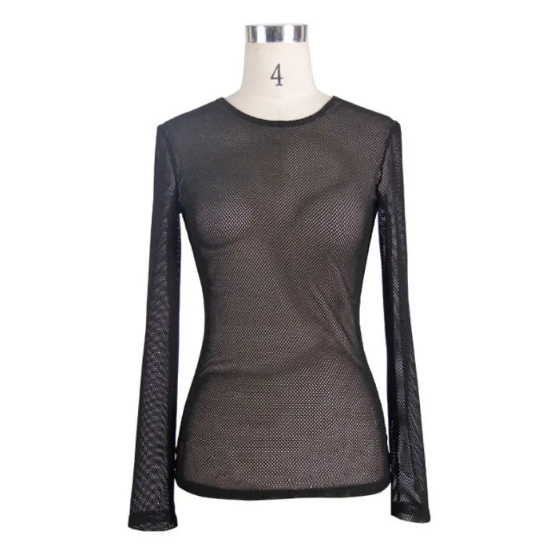View 3 — Women’s steampunk t-shirt — transparent knitted