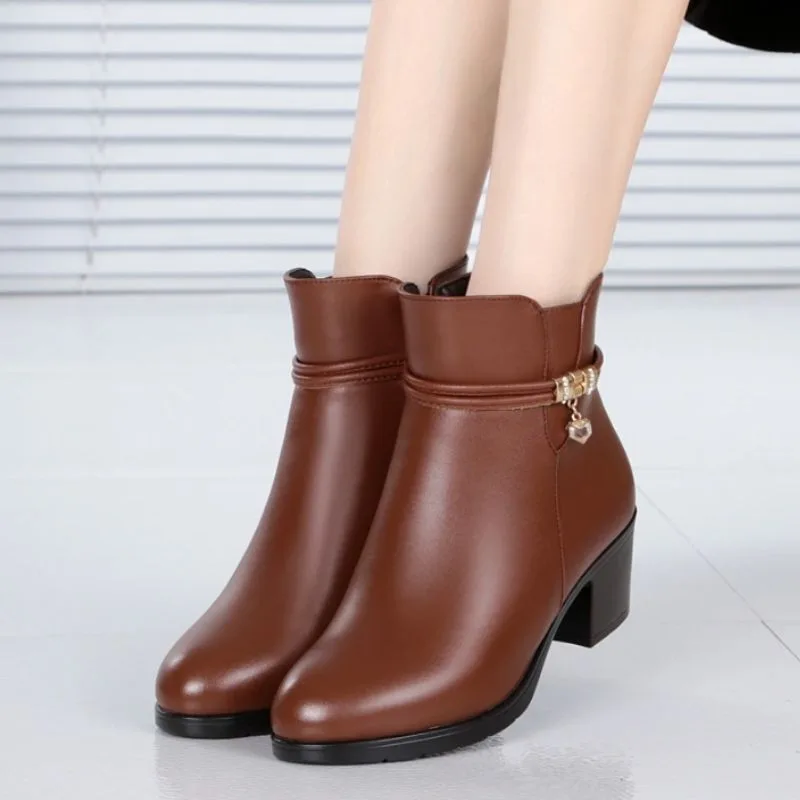 View 7 — Steampunk ankle boots — PU brown heel