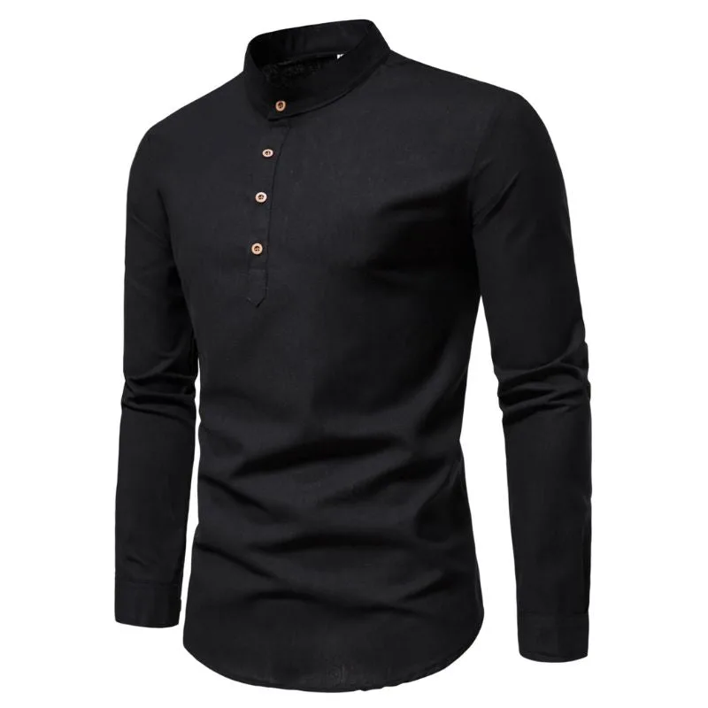 View 7 — Steampunk polo sleeve long mandarin collar