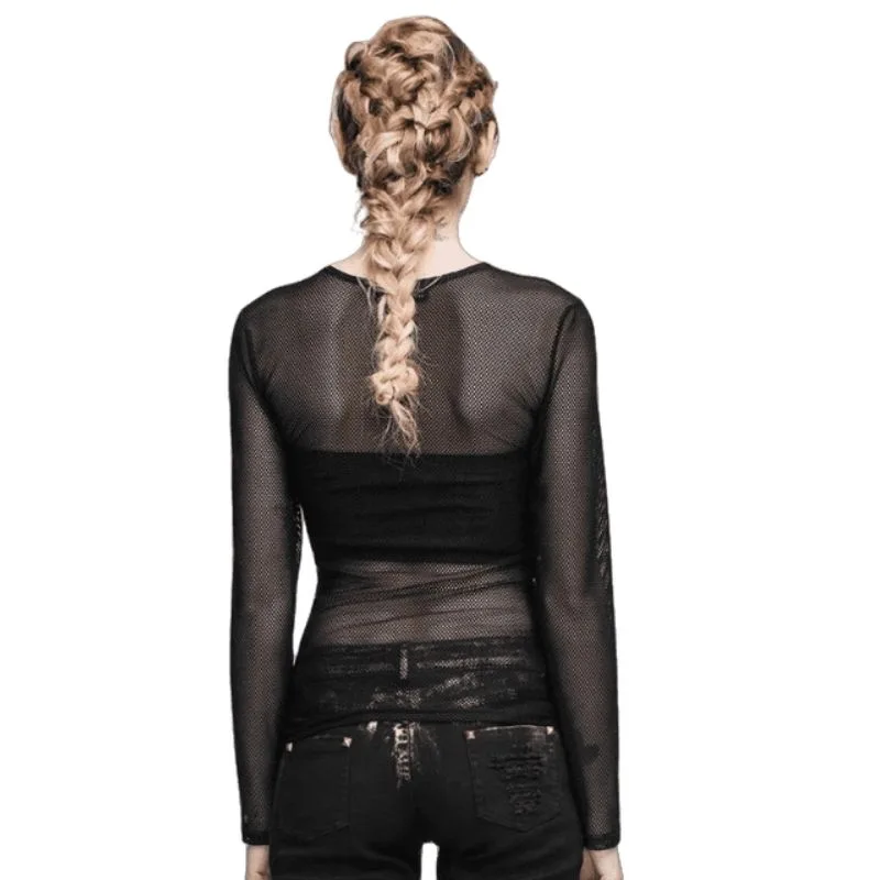 View 2 — Women’s steampunk t-shirt — transparent knitted