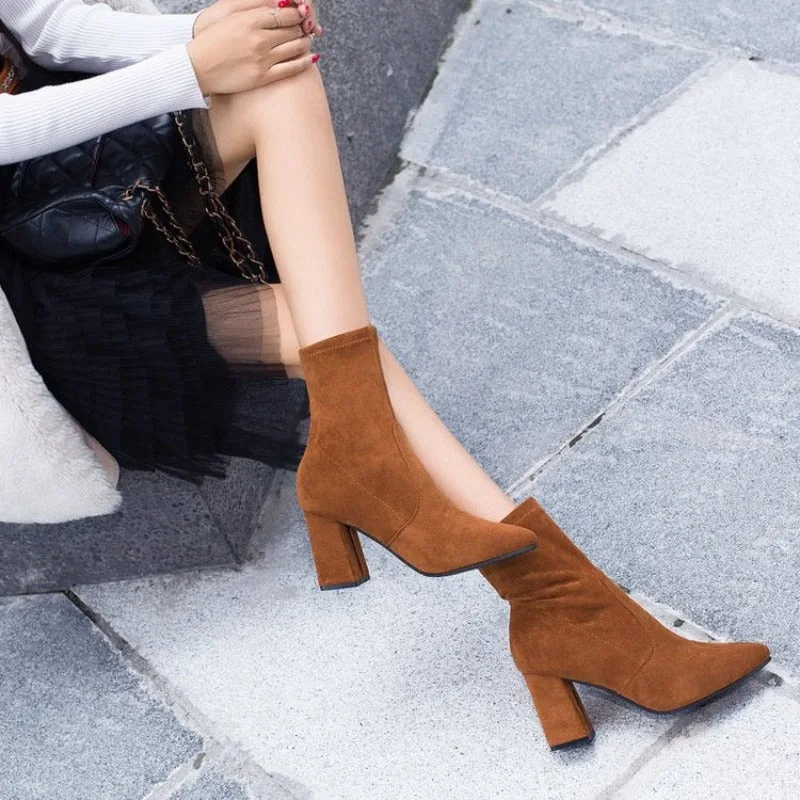 View 5 — Steampunk ankle boots — heel suede