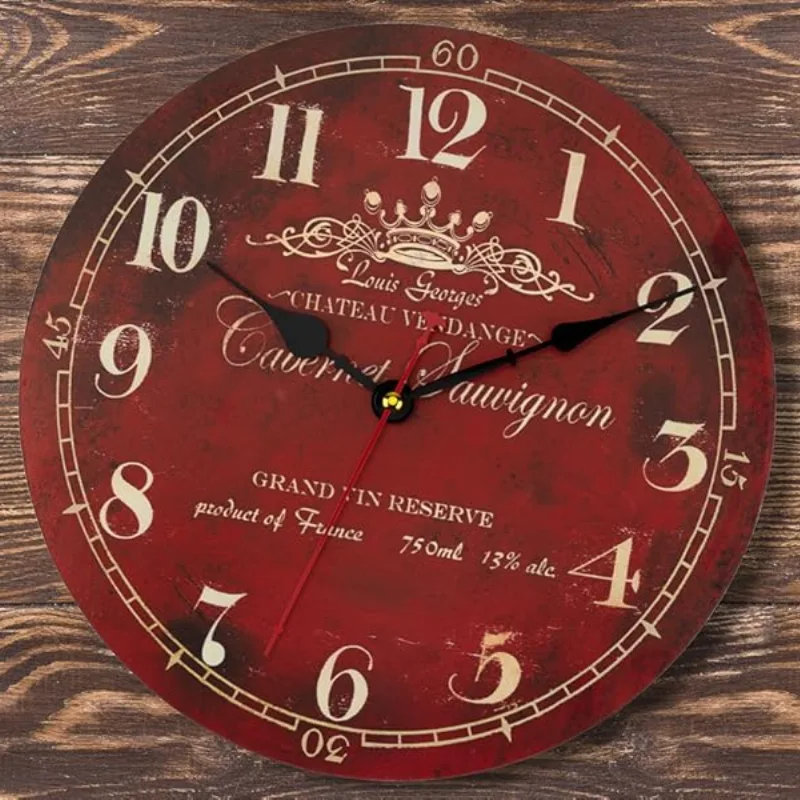 View 7 — Vintage-style steampunk clock — red