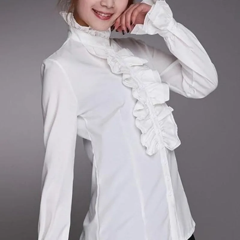 View 3 — Women’s steampunk shirt — white