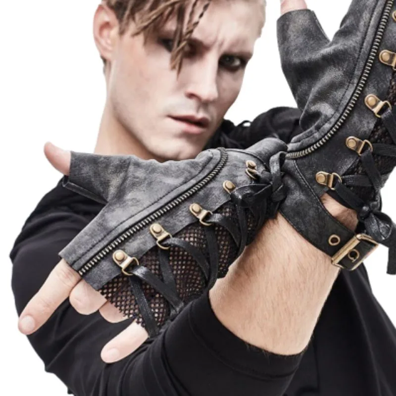 View 3 — Men’s gothic steampunk fingerless glove
