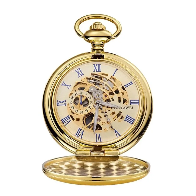 Women’s antique-style steampunk pocket watch — gold colour