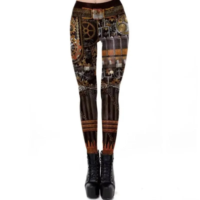 Steampunk legging printed vintage
