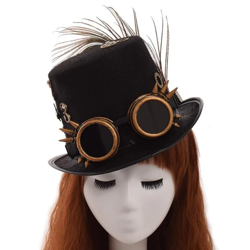 View 2 — Steampunk hat — feather