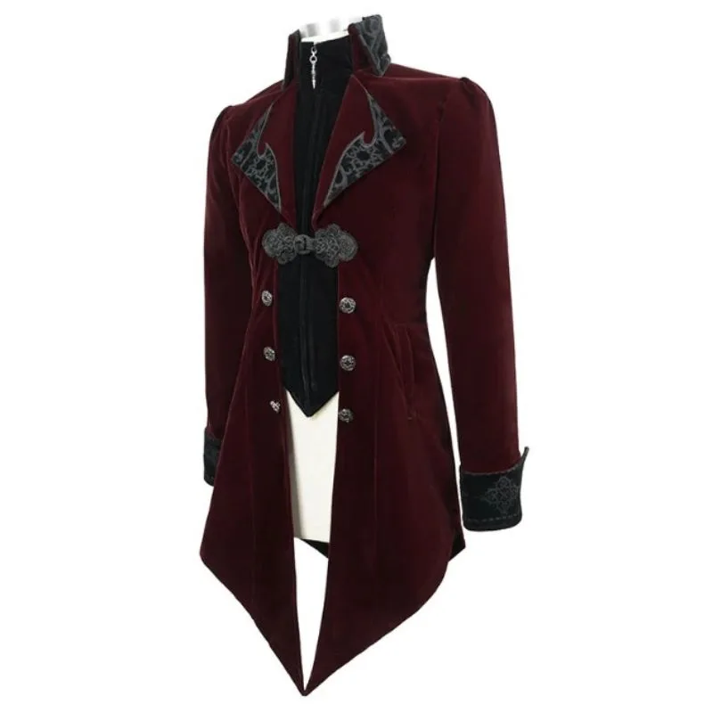 View 5 — Men’s gothic steampunk jacket — red