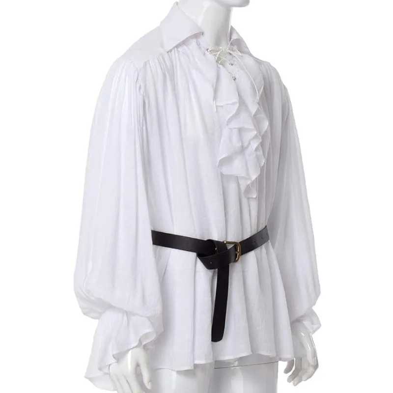 View 3 — Men’s steampunk shirt — white