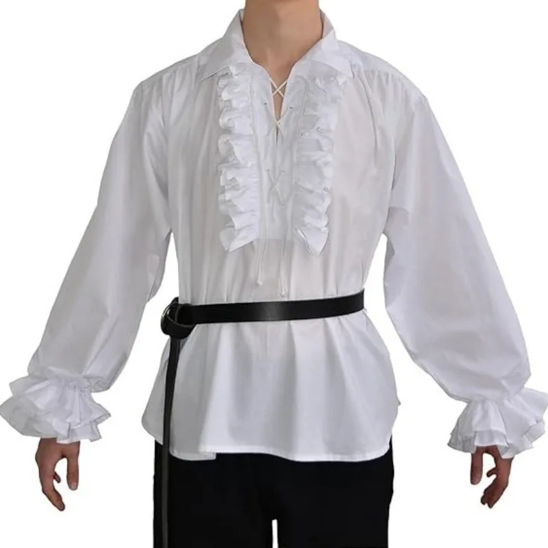View 2 — Men’s steampunk shirt — white