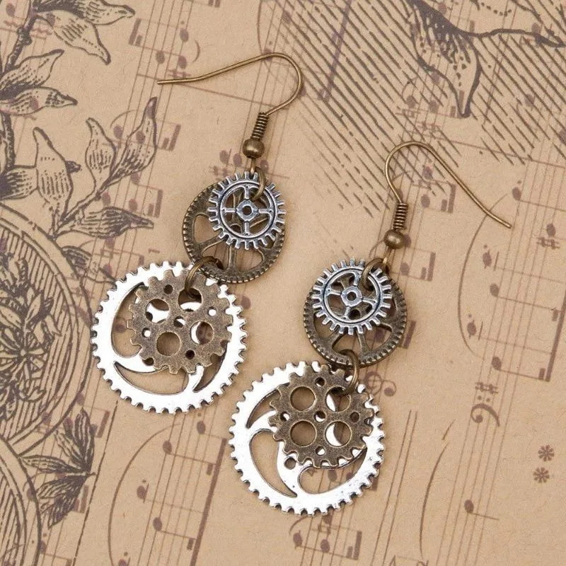 View 3 — Steampunk earrings — cog