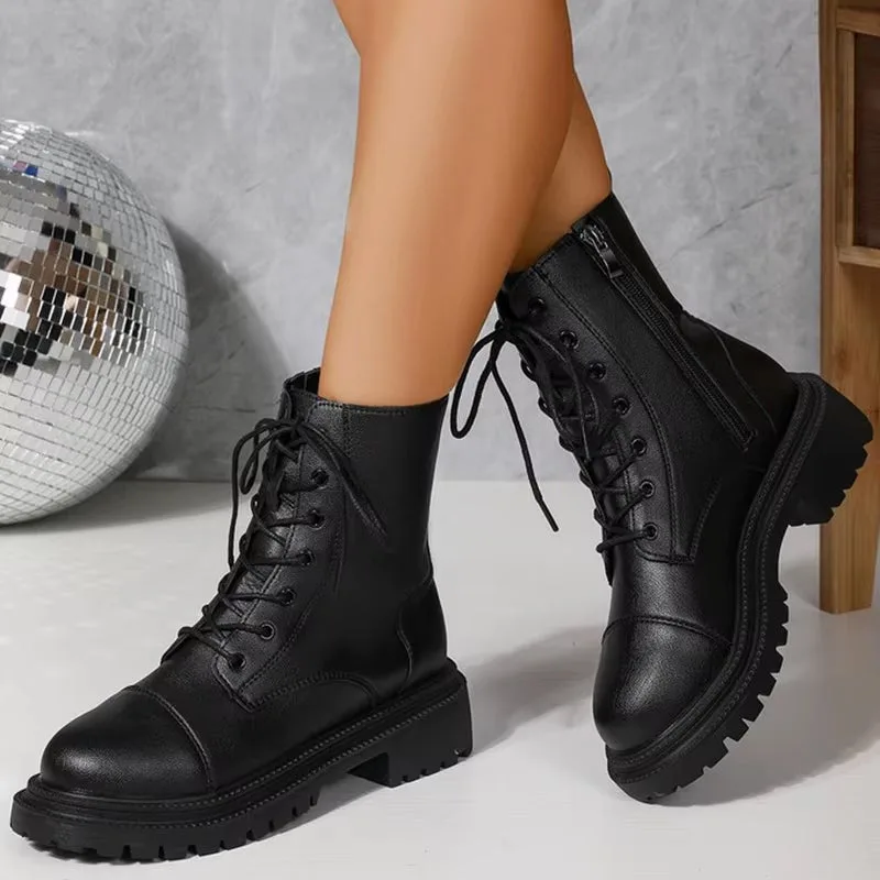 View 2 — Women’s steampunk ankle boots — treads