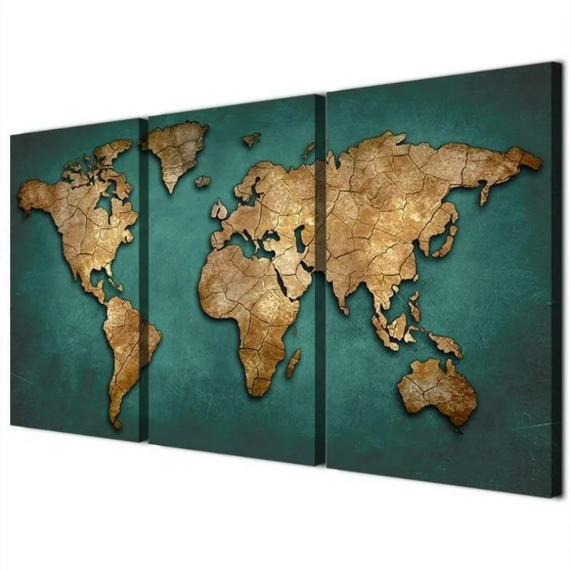 View 3 — Vintage-style steampunk wall art — card the world
