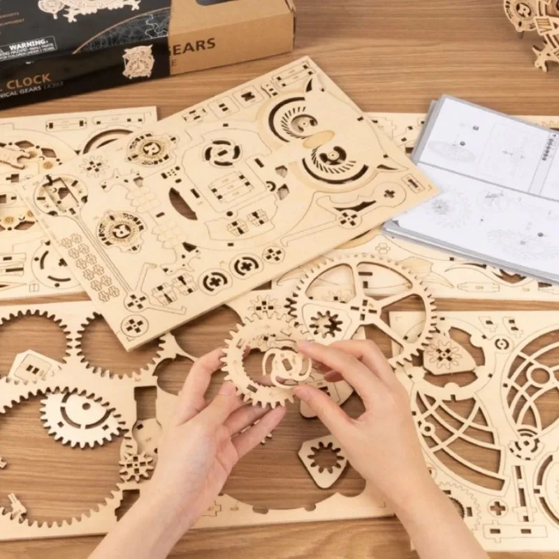 View 6 — Steampunk model kit — wood clock owl