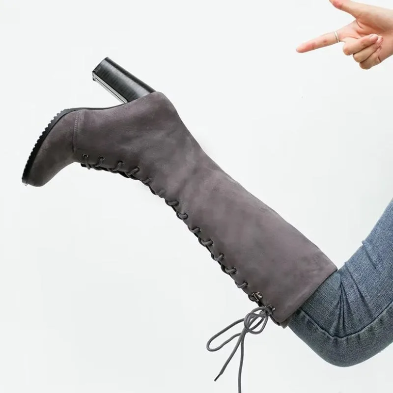 View 9 — Women’s steampunk boots — high lacing
