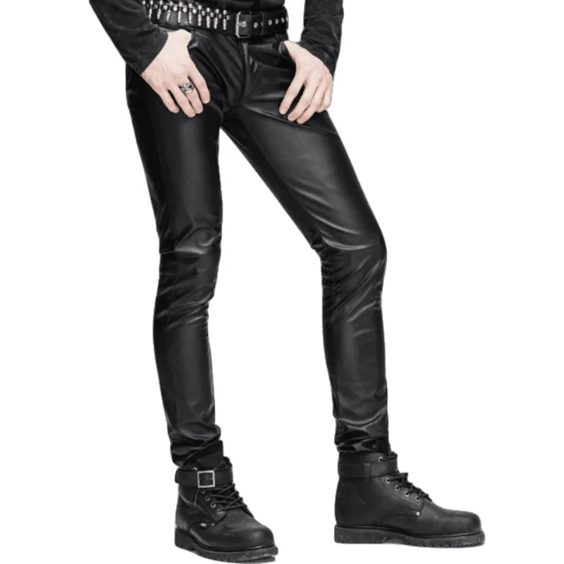Men’s steampunk trousers — faux leather Rock