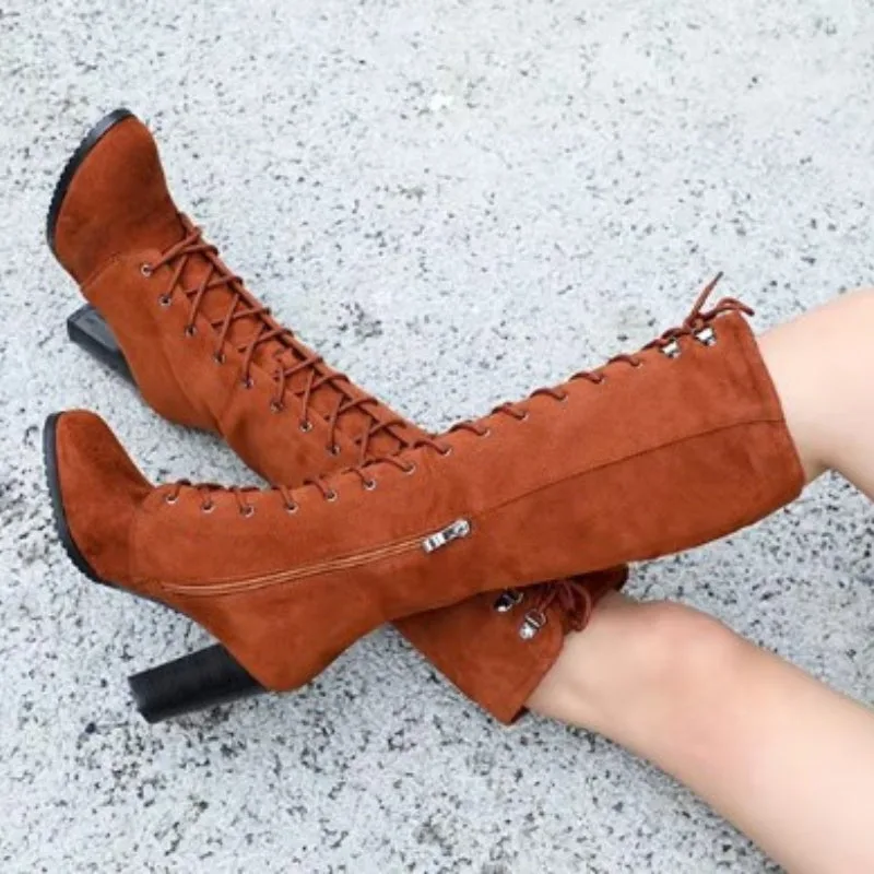View 2 — Women’s steampunk boots — high lacing