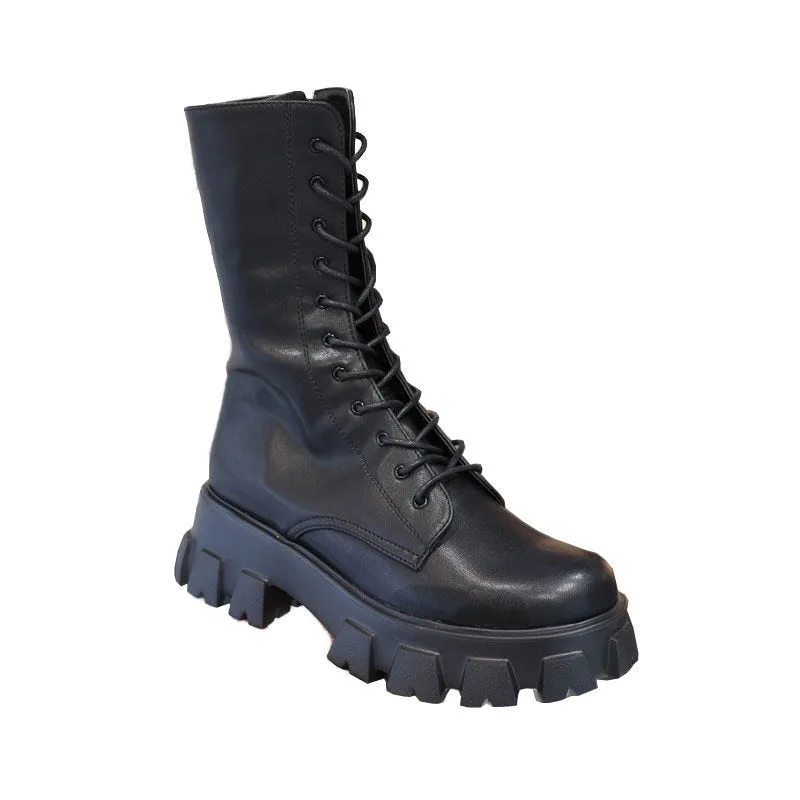 Steampunk boots — platform sole treaded