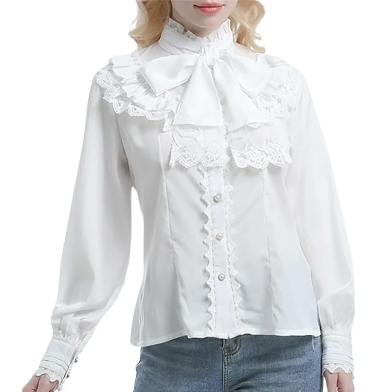 View 5 — Victorian steampunk blouse — white