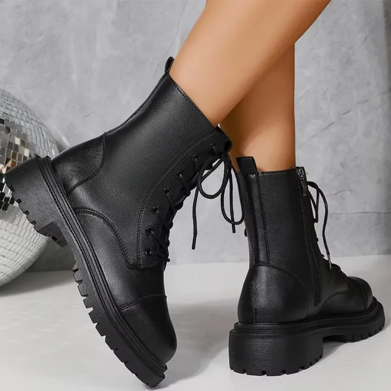View 3 — Women’s steampunk ankle boots — treads