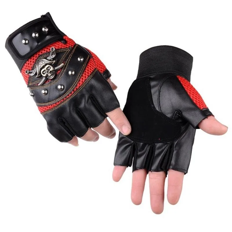 View 2 — Steampunk fingerless gloves skull