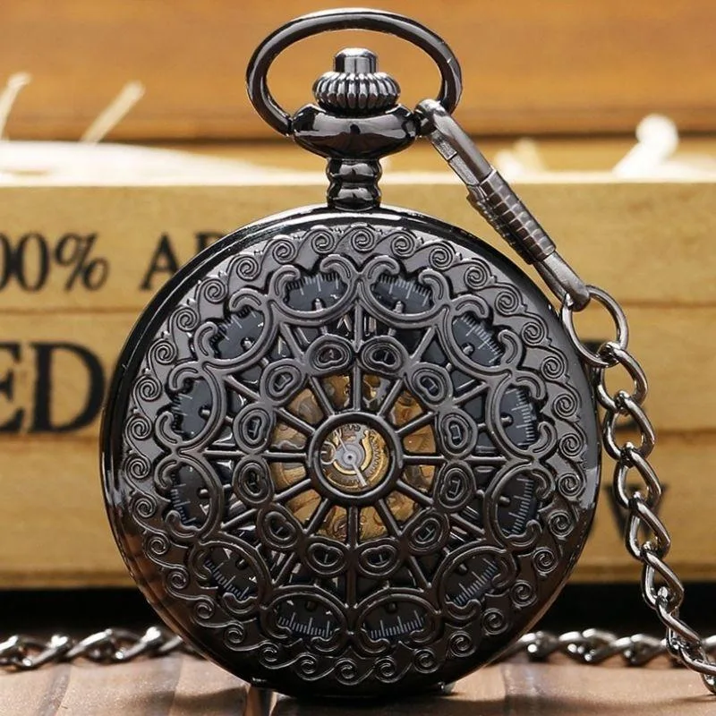 View 3 — Men’s vintage-style steampunk pocket watch — (box)