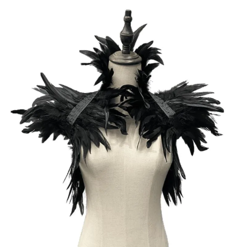 Steampunk epaulettes feathers