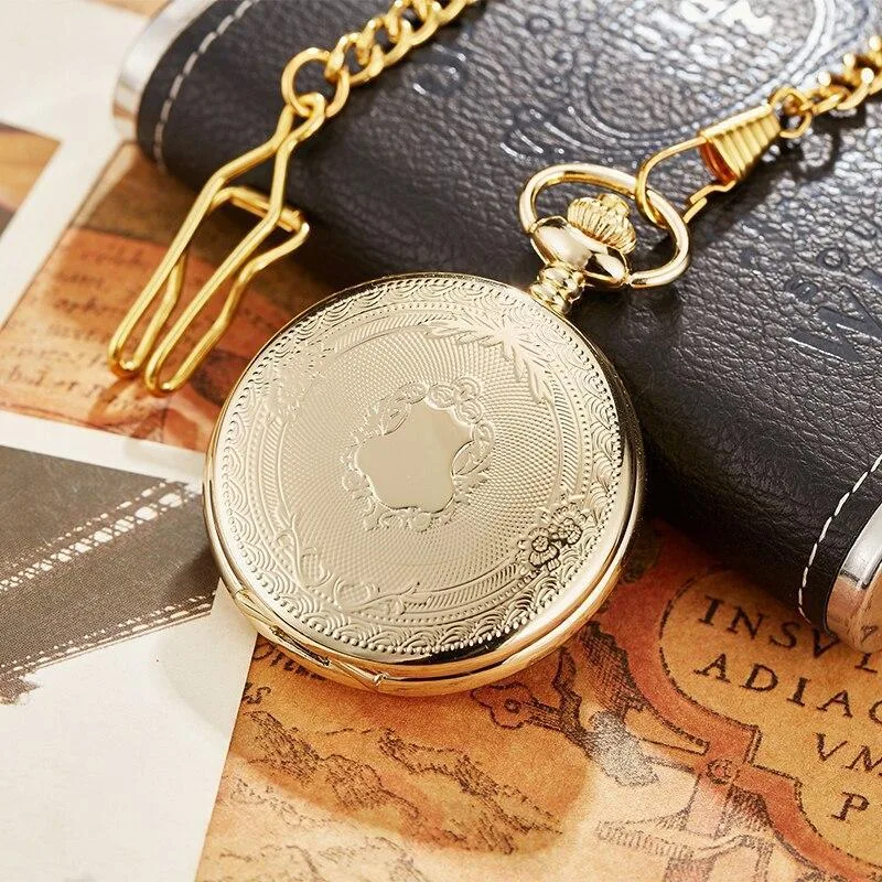 View 2 — Antique-style steampunk pocket watch — gold colour