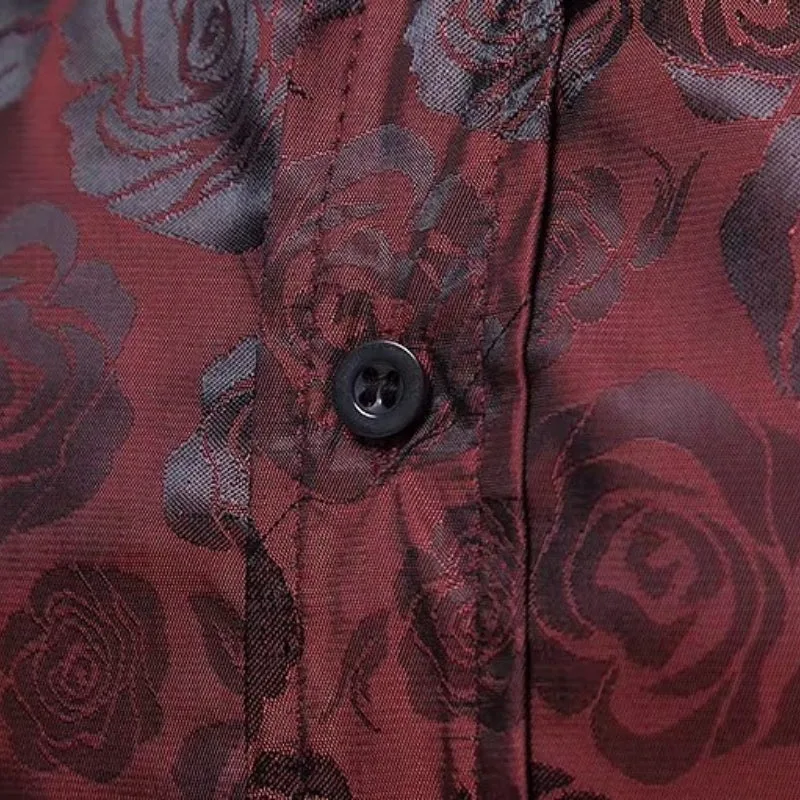 View 6 — Men’s steampunk shirt — red flower