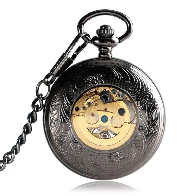 View 4 — Automatic steampunk pocket watch — winding
