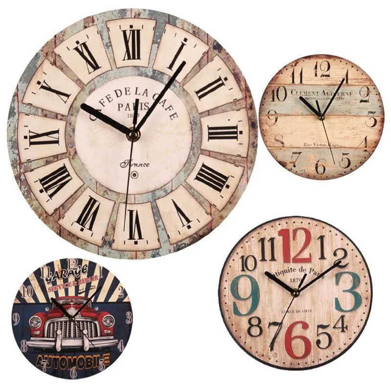 Vintage-style steampunk clock — wall wood