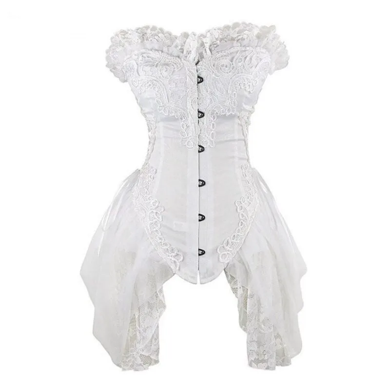Victorian steampunk corset — white