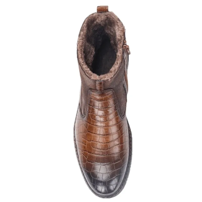 View 4 — Men’s steampunk ankle boots — brown dark