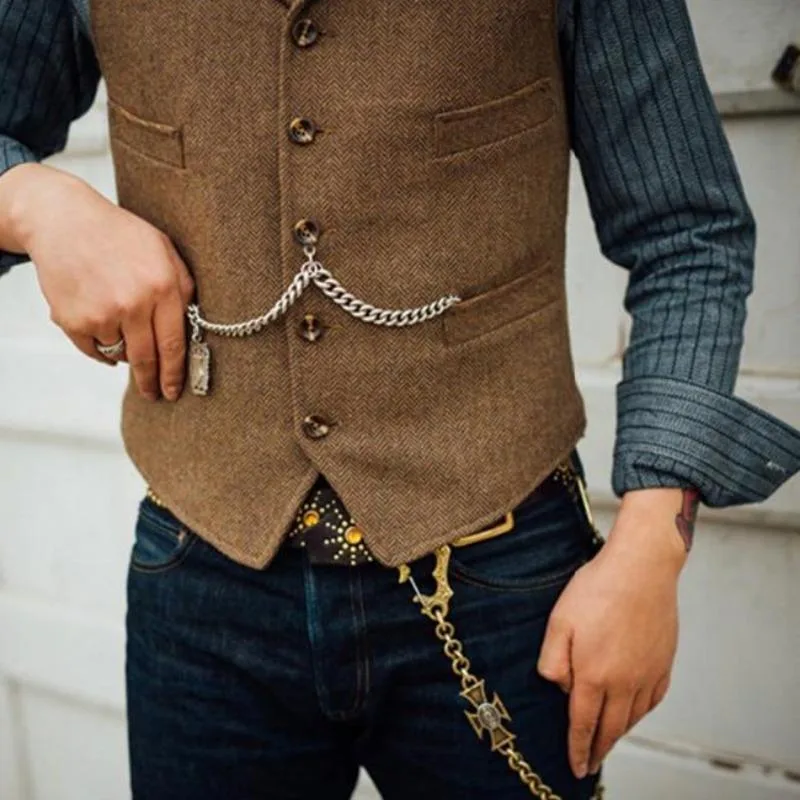 View 4 — Men’s steampunk waistcoat — sleeveless