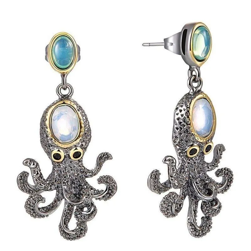 Steampunk earrings — octopus