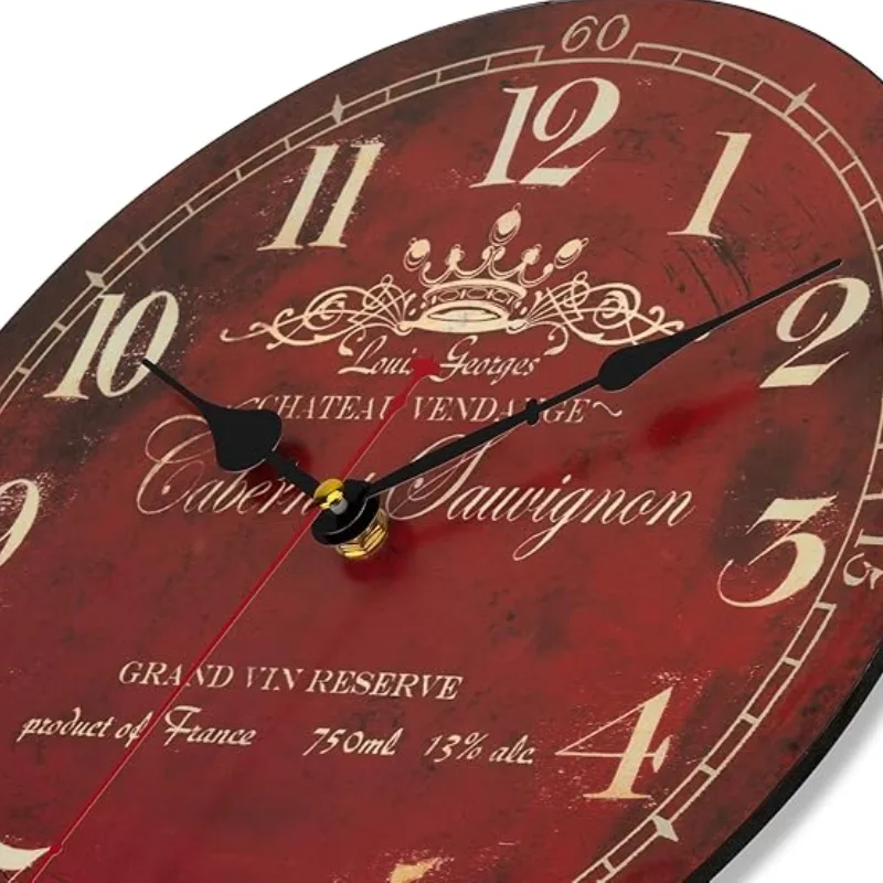 View 5 — Vintage-style steampunk clock — red